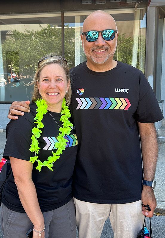 WEXers Annie Drew and Jagtar Narula at Portland's Pride Parade