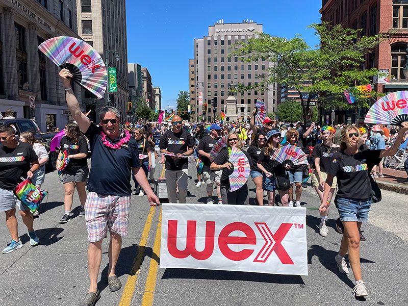 Pride Parade Portland Maine 2024 WEXers marching