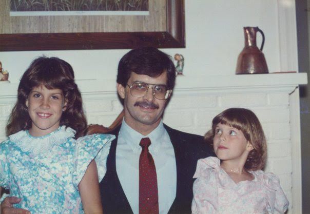 Melissa Dudley and her Dad and Sister When She Was a Child