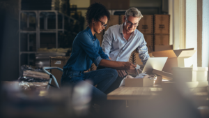 small business owners in warehouse