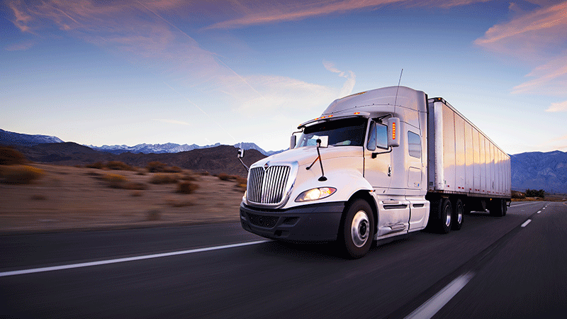 Trucking driving down highway