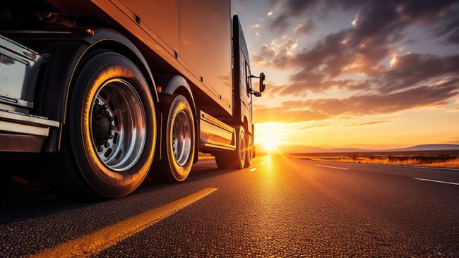 long haul truck on the road