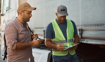 fleet manager talking with driver